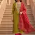 Mehendi green shimmer jacquard salwar suit dress material
