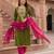 Green shimmer jacquard salwar suit dress material