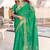 green color beautiful linen art silk fabric saree with sophisticated partywear saree