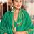green color beautiful linen art silk fabric saree with sophisticated partywear saree