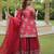 Maroon Chinnon Embroidered Kurta Set for Women with Sequins Work & Matching Dupatta