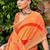 orange color beautiful linen art silk fabric saree with sophisticated partywear saree