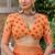 orange color beautiful linen art silk fabric saree with sophisticated partywear saree
