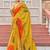yellow color beautiful linen art silk fabric saree with sophisticated partywear saree