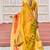 yellow color beautiful linen art silk fabric saree with sophisticated partywear saree