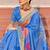 blue color beautiful linen art silk fabric saree with sophisticated partywear saree