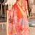 peach color beautiful linen art silk fabric saree with sophisticated partywear saree