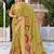 olive green color beautiful linen art silk fabric saree with sophisticated partywear saree