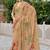beige color beautiful linen art silk fabric saree with sophisticated partywear saree