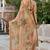 beige color beautiful linen art silk fabric saree with sophisticated partywear saree