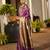 purple color smart khadi raw art silk saree with graceful madhubani style print