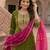 Green shimmer jacquard salwar suit dress material