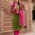 Green shimmer jacquard salwar suit dress material