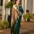 green color smart khadi raw art silk saree with graceful madhubani style print