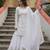 White Faux Georgette Kurta Set with Sequins & Thread Embroidery – Premium Festive & Party Wear