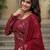 Maroon Faux Georgette Kurta Set with Sequins & Thread Embroidery – Premium Festive & Party Wear
