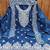 women's Royal Blue chanderi cotton white embroidered lucknowi chikankari