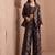 Women's black faux banarasi brocade co-ord set with designer blazer & wide-leg pants