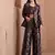 Black faux banarasi brocade co-ord set with designer blazer & wide-leg pants