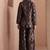 Women's black faux banarasi brocade co-ord set with designer blazer & wide-leg pants