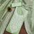 women's Green chanderi cotton white embroidered lucknowi chikankari