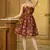 Maroon floral weaving zari jacquard strapless mini dress
