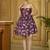 Purple floral weaving zari jacquard strapless mini dress
