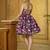 Purple floral weaving zari jacquard strapless mini dress