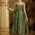 Green jacquard zari weaving a-line dress for women