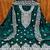 women's Bottle Green chanderi cotton white embroidered lucknowi chikankari