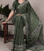 lightweight crepe saree with beautiful prints