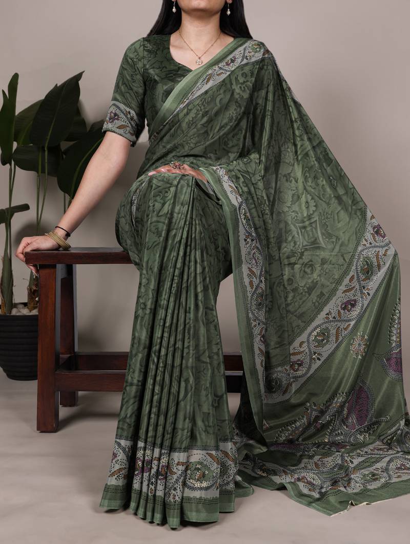 lightweight crepe saree with beautiful prints