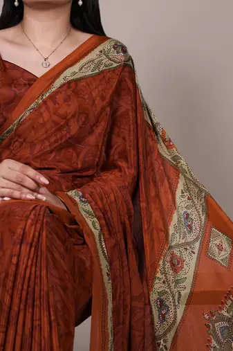 lightweight crepe saree with beautiful prints