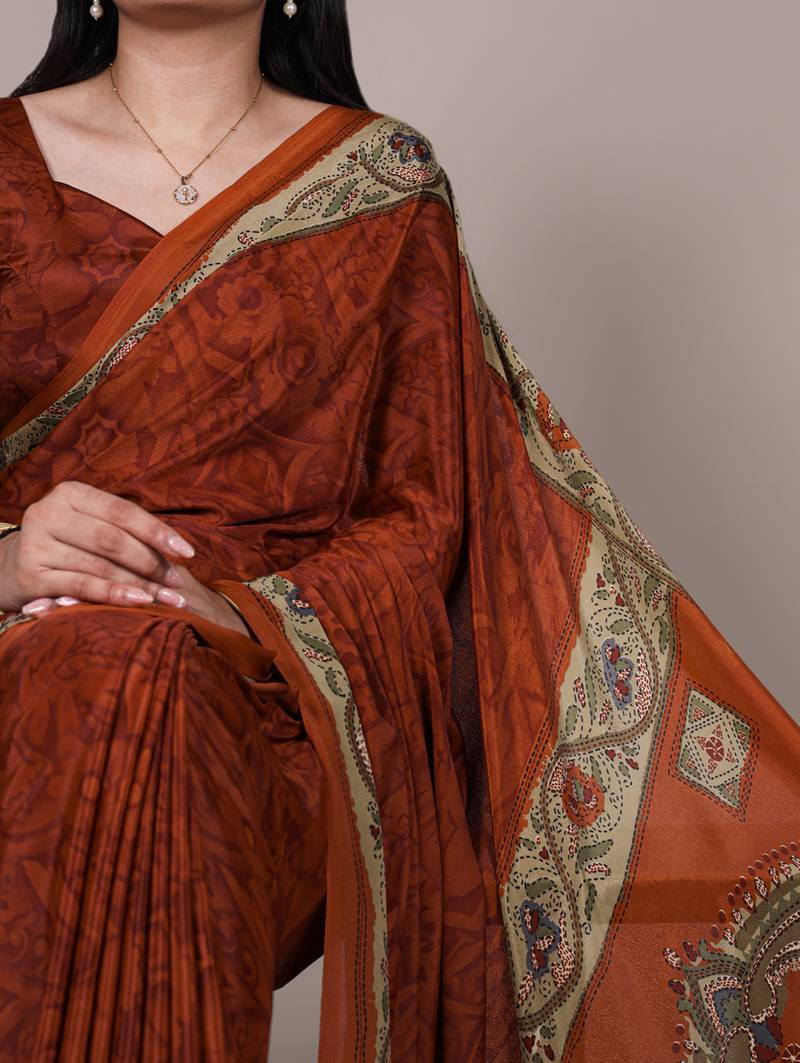 lightweight crepe saree with beautiful prints