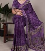 lightweight crepe saree with beautiful prints