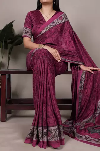 lightweight crepe saree with beautiful prints