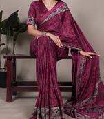 lightweight crepe saree with beautiful prints
