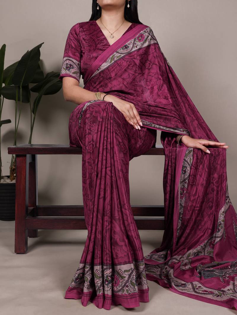 lightweight crepe saree with beautiful prints