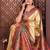 gold color zari weaving banarasi tissue silk blend saree