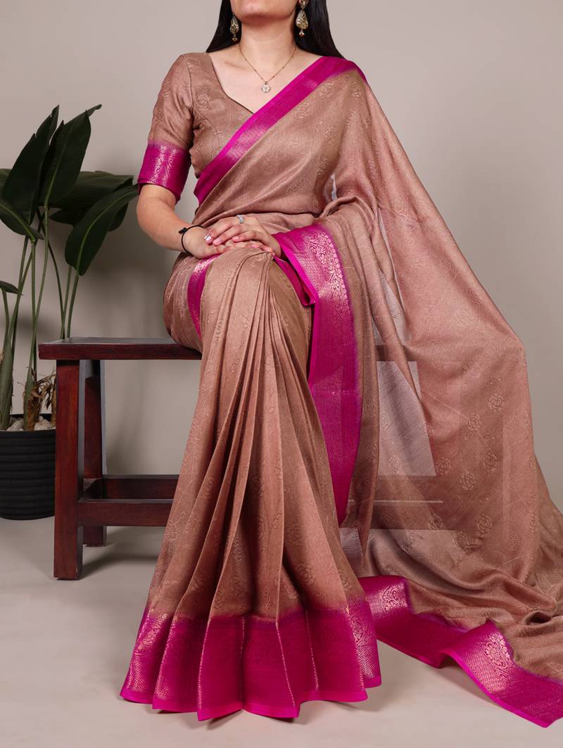 elegant marsh mello saree with soft & smooth finish