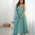 Sky blue color crunchy silk three piece anarkali suit