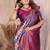 lavender color zari weaving banarasi tissue silk blend saree