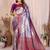 lavender color zari weaving banarasi tissue silk blend saree