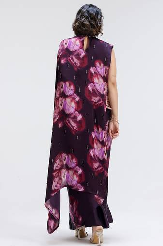 Multicolor printed georgette saree