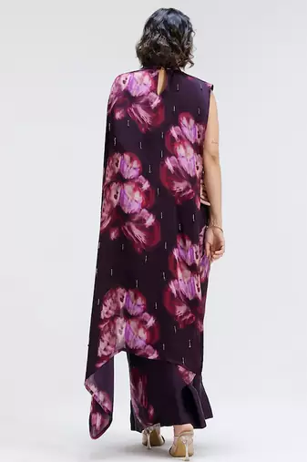 Multicolor printed georgette saree