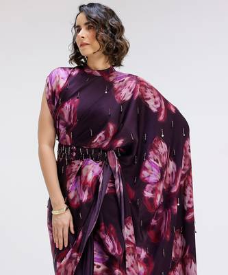 Multicolor printed georgette saree 1