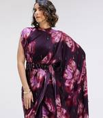 Multicolor printed georgette saree