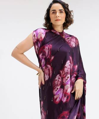 Multicolor printed georgette saree 3