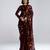 Maroon printed organza saree