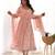 Multi pink color chiffon floral print three piece anarkali suit